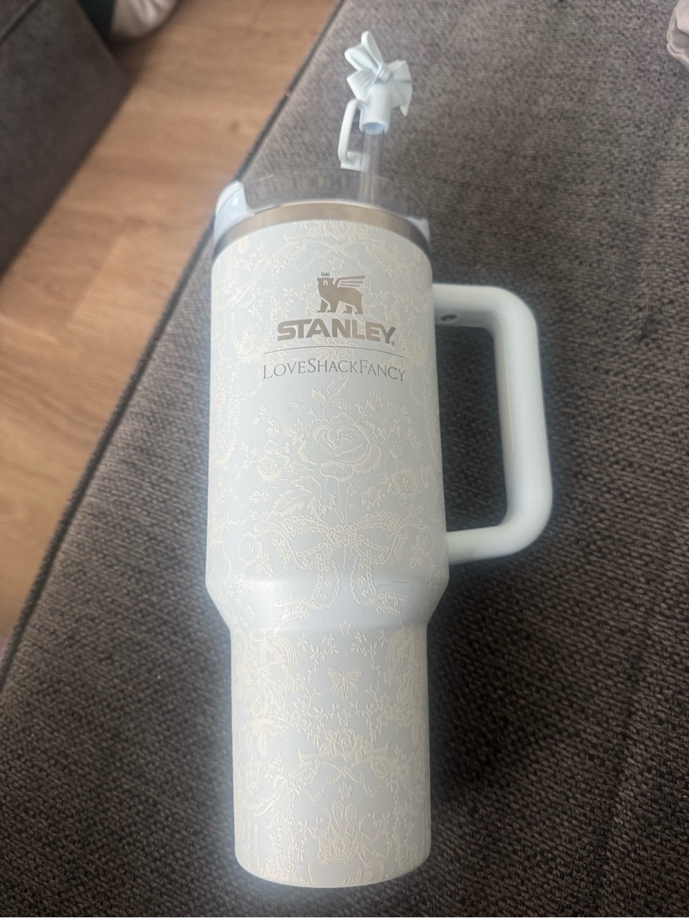 Stanley White Loveshackfancy Insulated Travel Tumbler with Handle